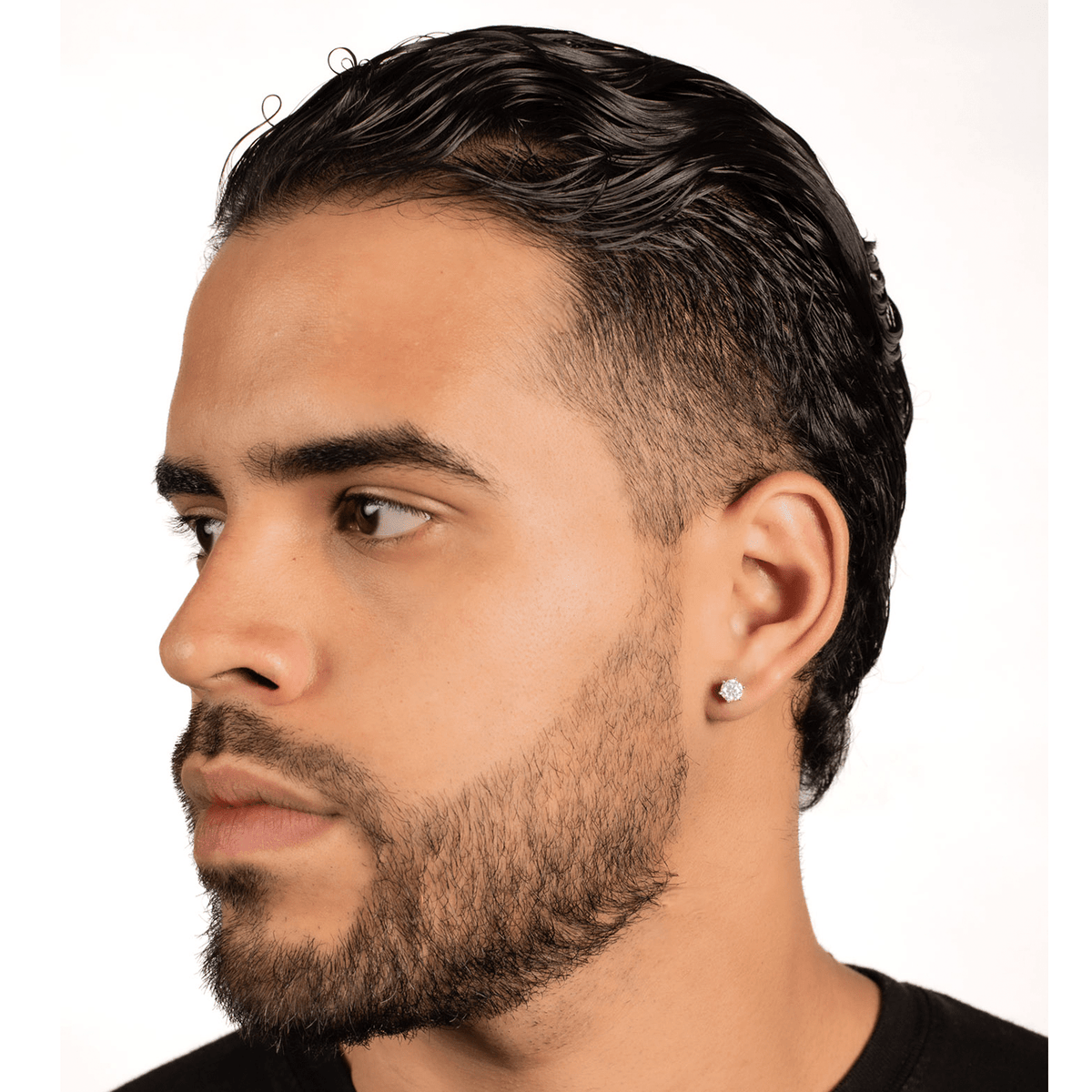 Arete Diamond 5mm – Plata 925 con Moissanita – detalle 8