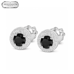 Arete Astra Black 6.5mm – Plata 925 con Moissanita | Lion Luxury