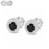 Arete Astra Black 6.5mm – Plata 925 con Moissanita