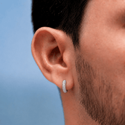 Arete Infinity 14mm – Plata 925 con Moissanita – detalle 2