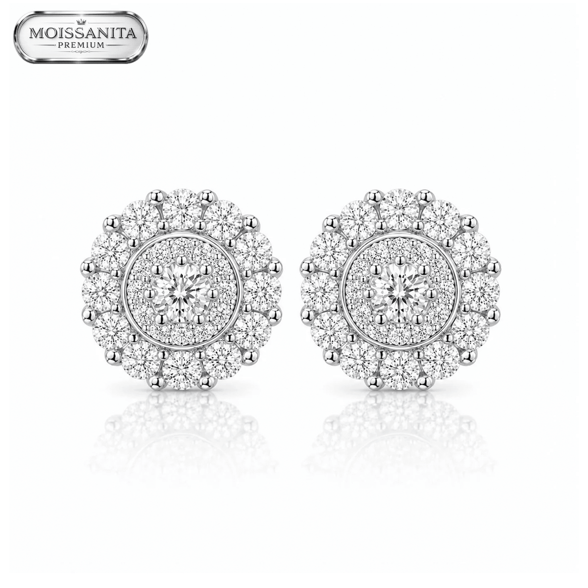Arete Essencial 9mm – Plata 925 con Moissanita | Lion Luxury
