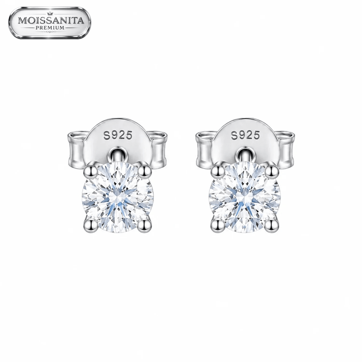 Arete Prisma 4mm – Plata 925 con Moissanita | Lion Luxury