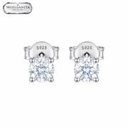 Arete Prisma 4mm – Plata 925 con Moissanita | Lion Luxury