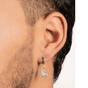 Arete Yinyang 26mm – Plata 925 con Moissanita – detalle 3