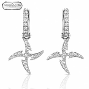 Arete Ninja Star 28.5mm – Plata 925 con Moissanita | Lion Luxury