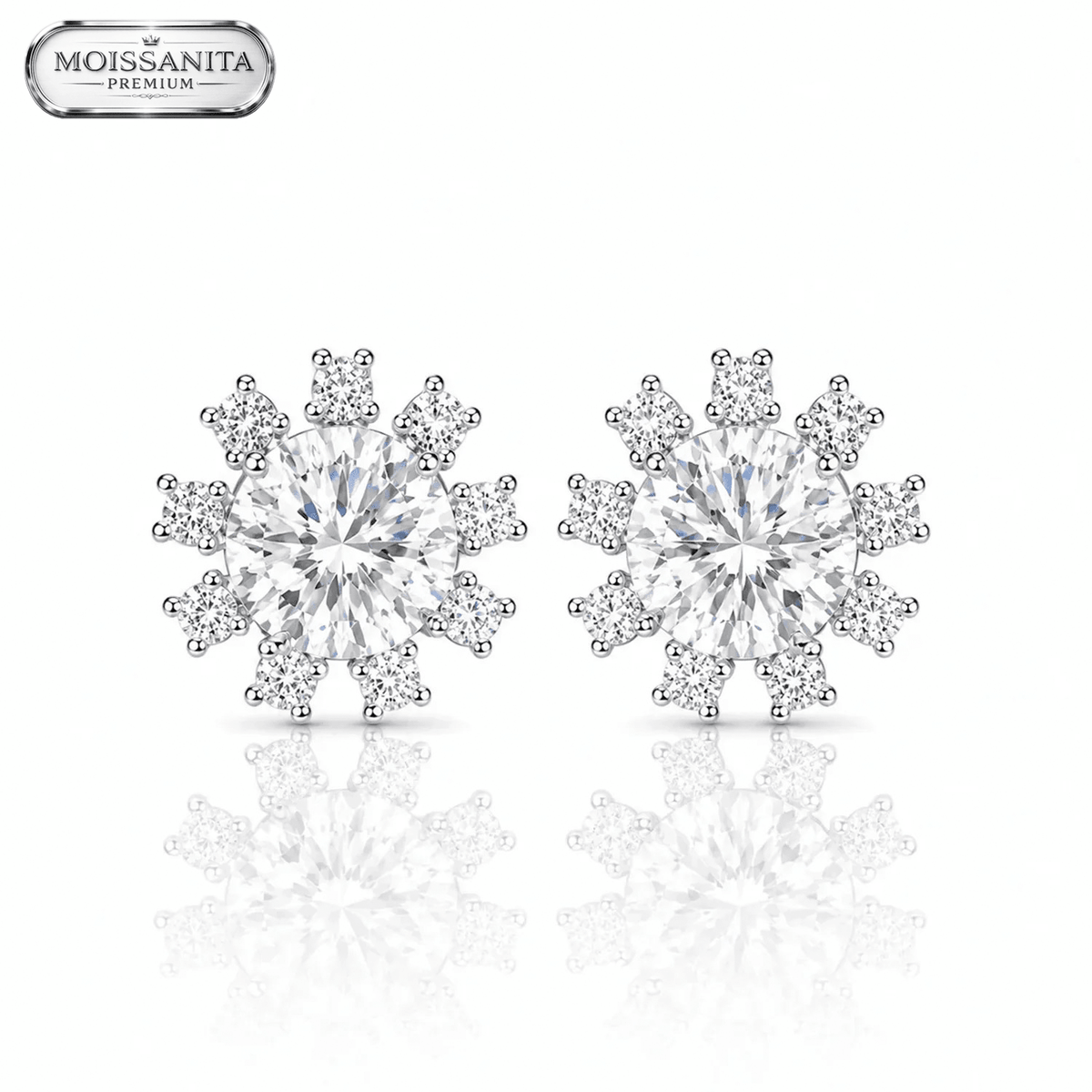 Arete Zenith 9mm – Plata 925 con Moissanita | Lion Luxury