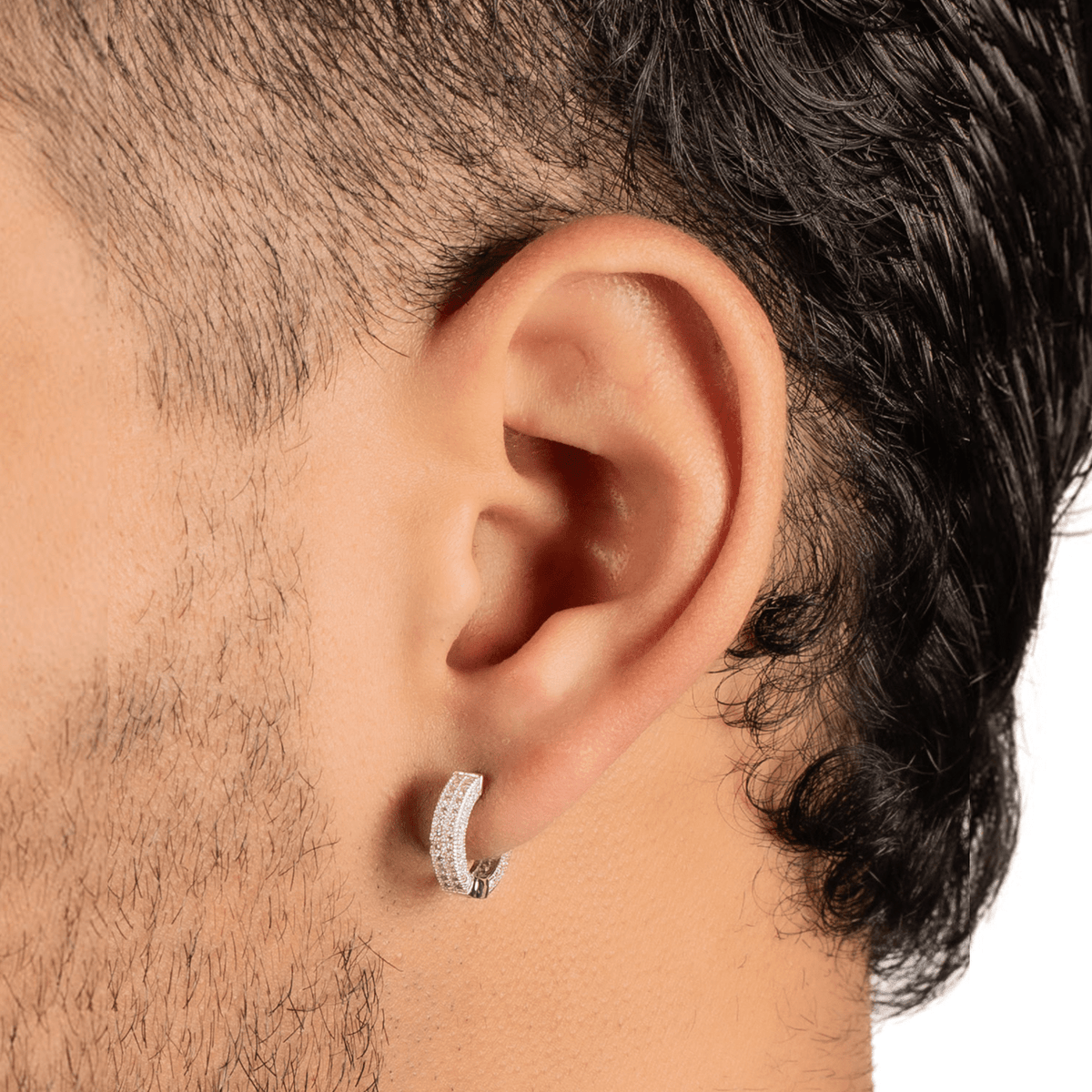 Arete Legend 14mm – Plata 925 con Moissanita – detalle 7