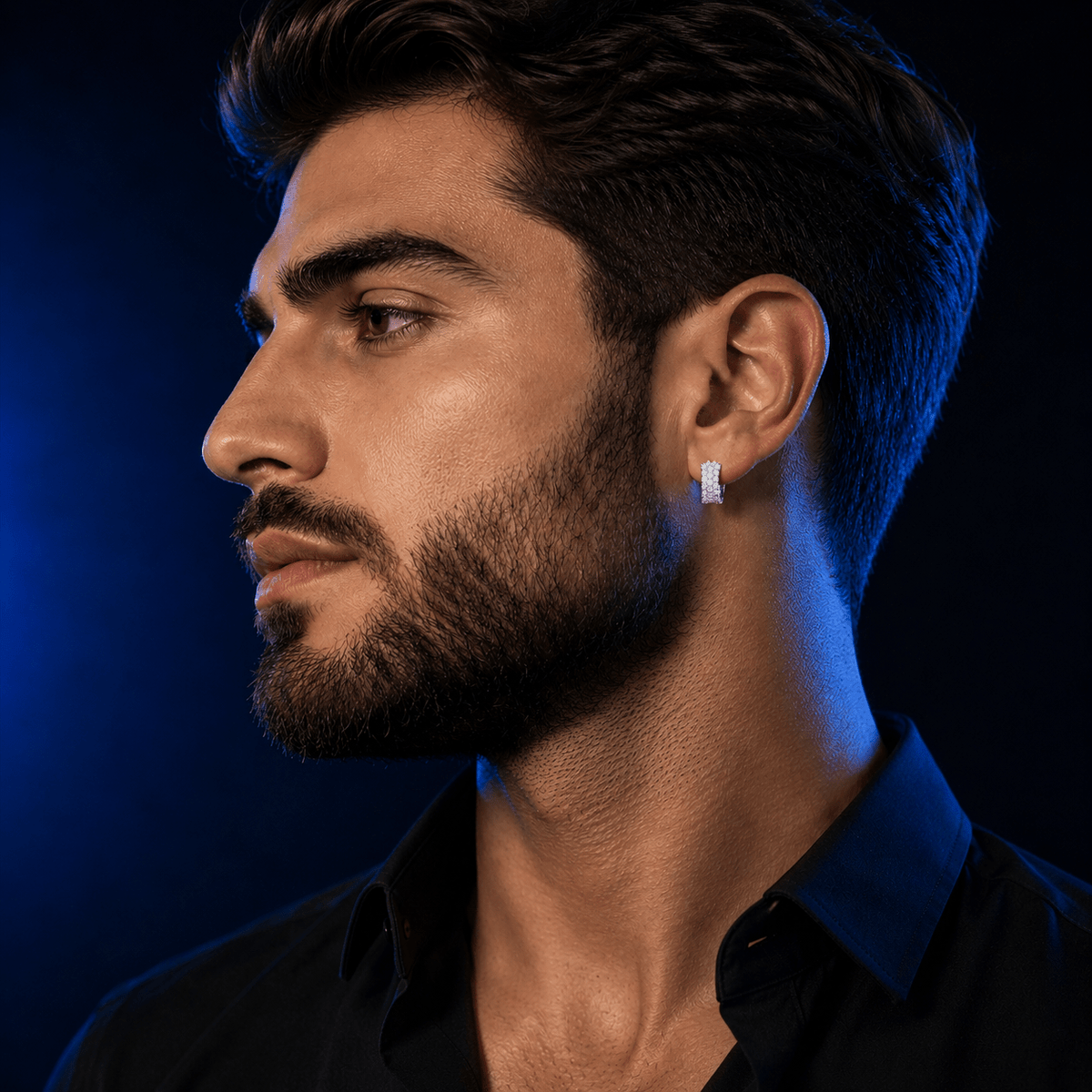 Arete Dominium 14mm – Plata 925 con Moissanita – detalle 3