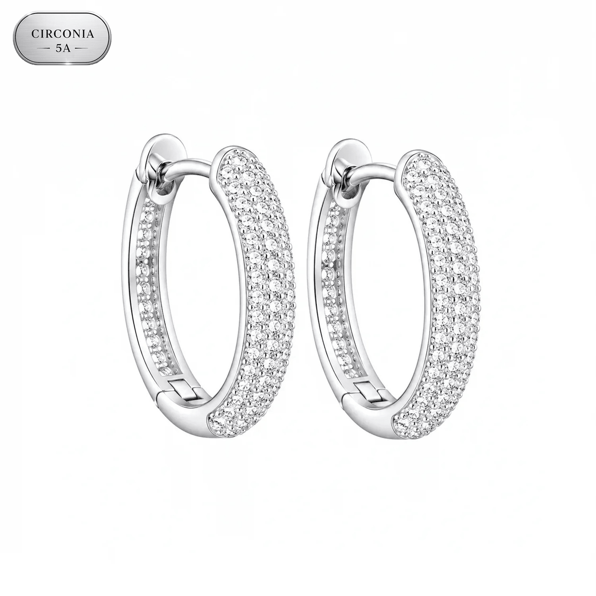 Arete Origin 15mm – Plata 925 con Circonia 5A | Lion Luxury