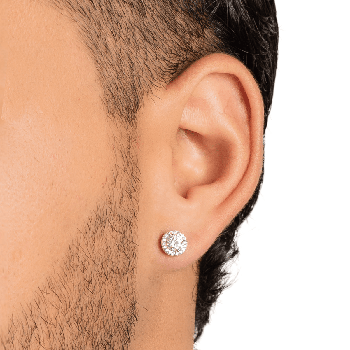 Arete Astra 7.5mm – Plata 925 con Moissanita – detalle 7