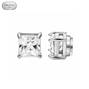 Arete Draco Imantado 6mm/8mm – Acero Silver 316L con Circonia 5A – detalle 3