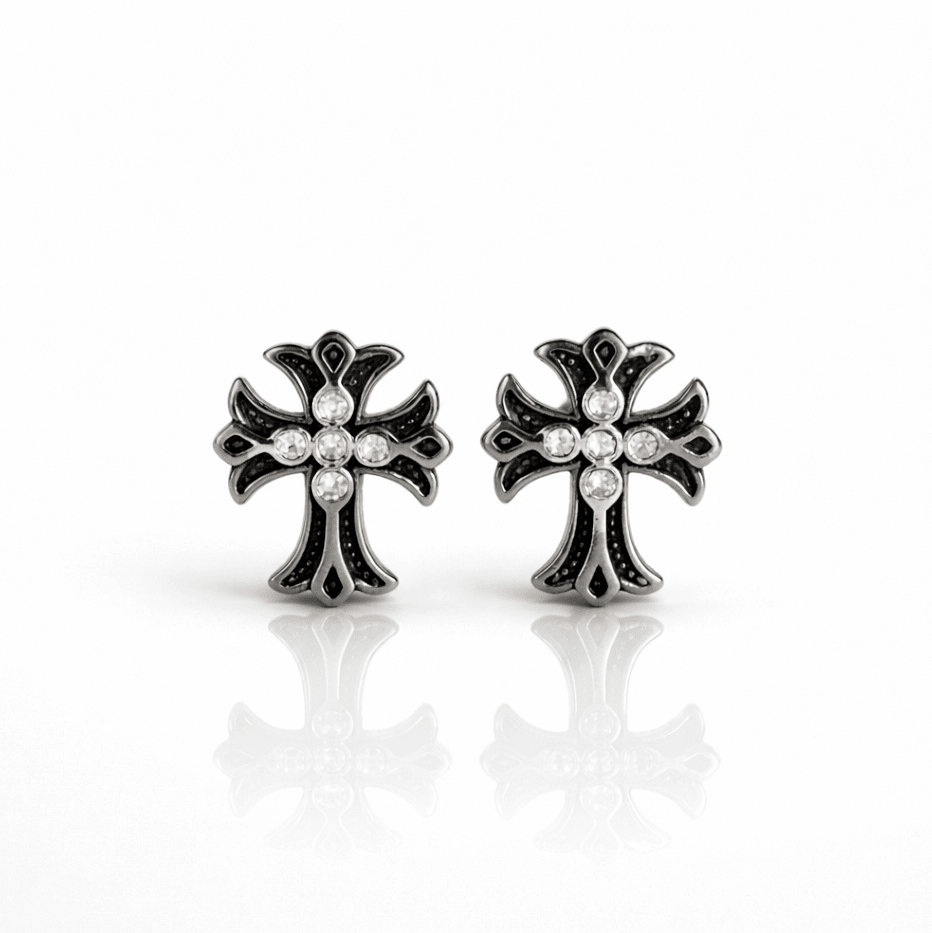 Arete Blade Cross 10.5mm – Acero 304L con Circonia 5A | Lion Luxury