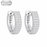 Arete Legend 14mm – Plata 925 con Moissanita | Lion Luxury