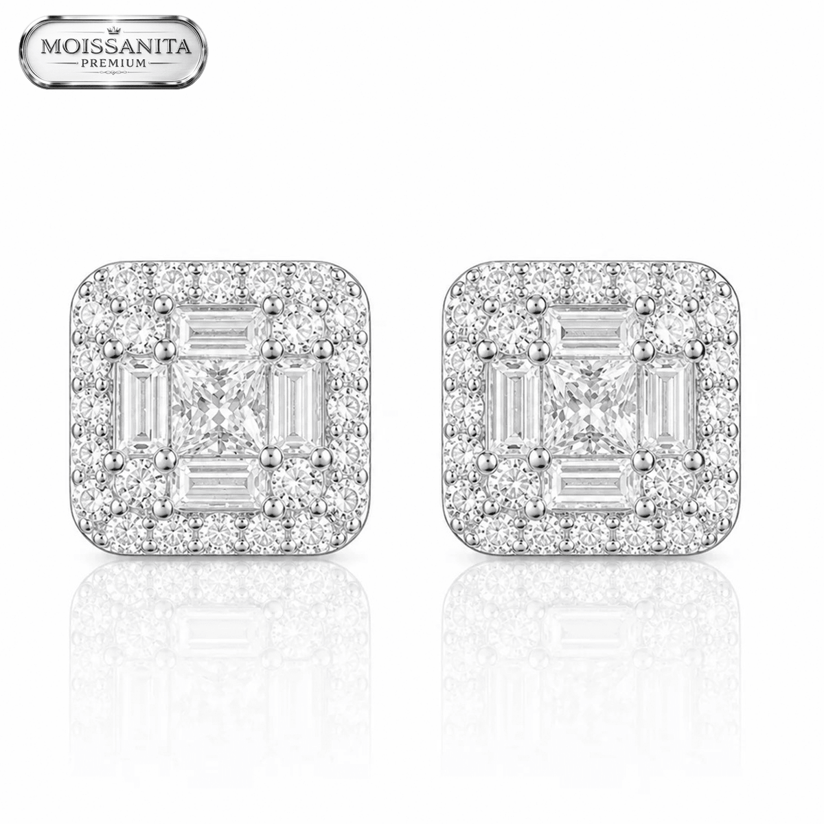Arete Trilogy 10mm – Plata 925 con Moissanita | Lion Luxury