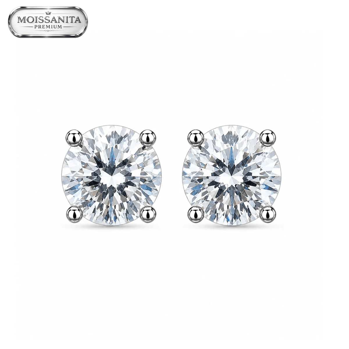Arete Diamond 7mm – Plata 925 con Moissanita | Lion Luxury