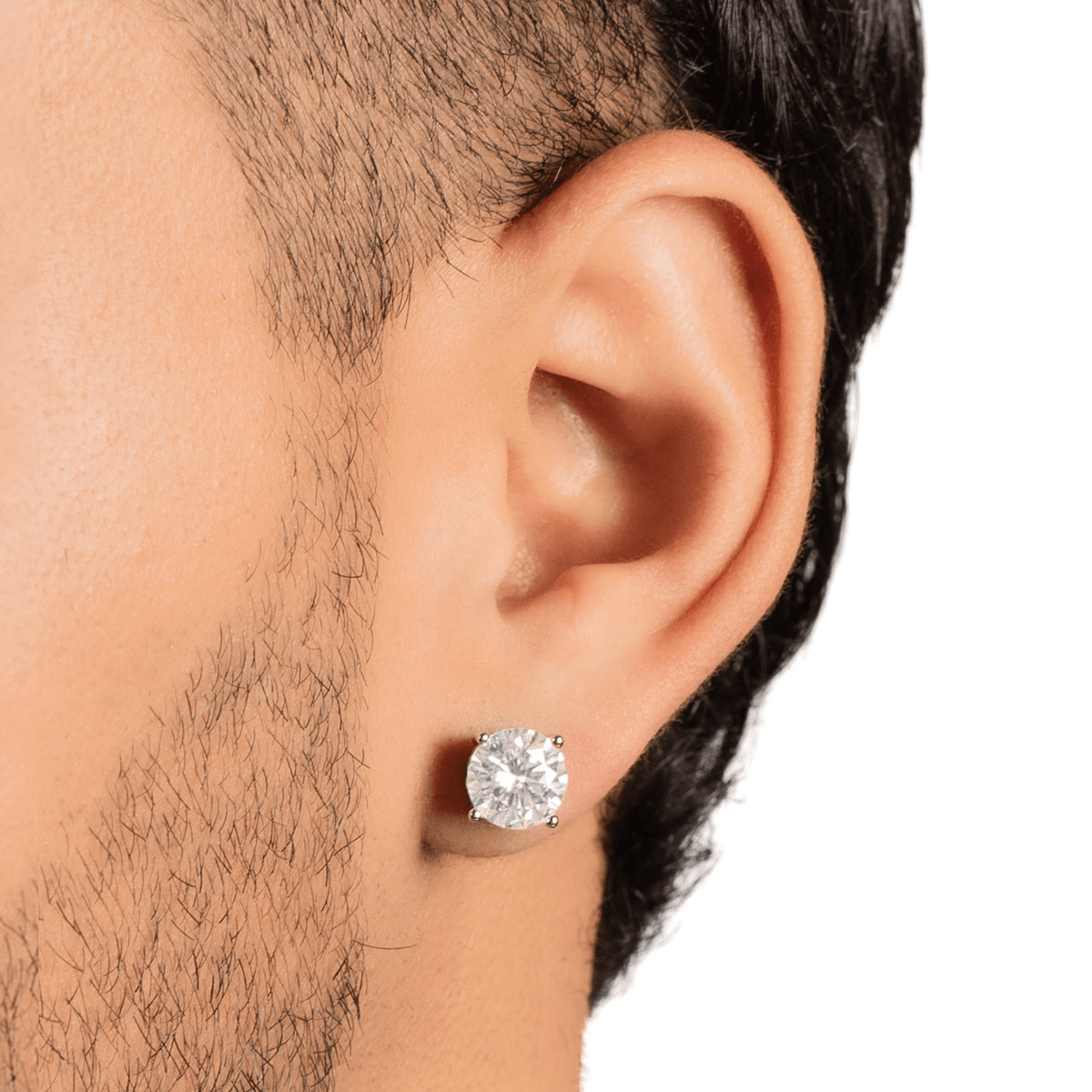 Arete Diamond 9mm – Plata 925 con Moissanita – detalle 2