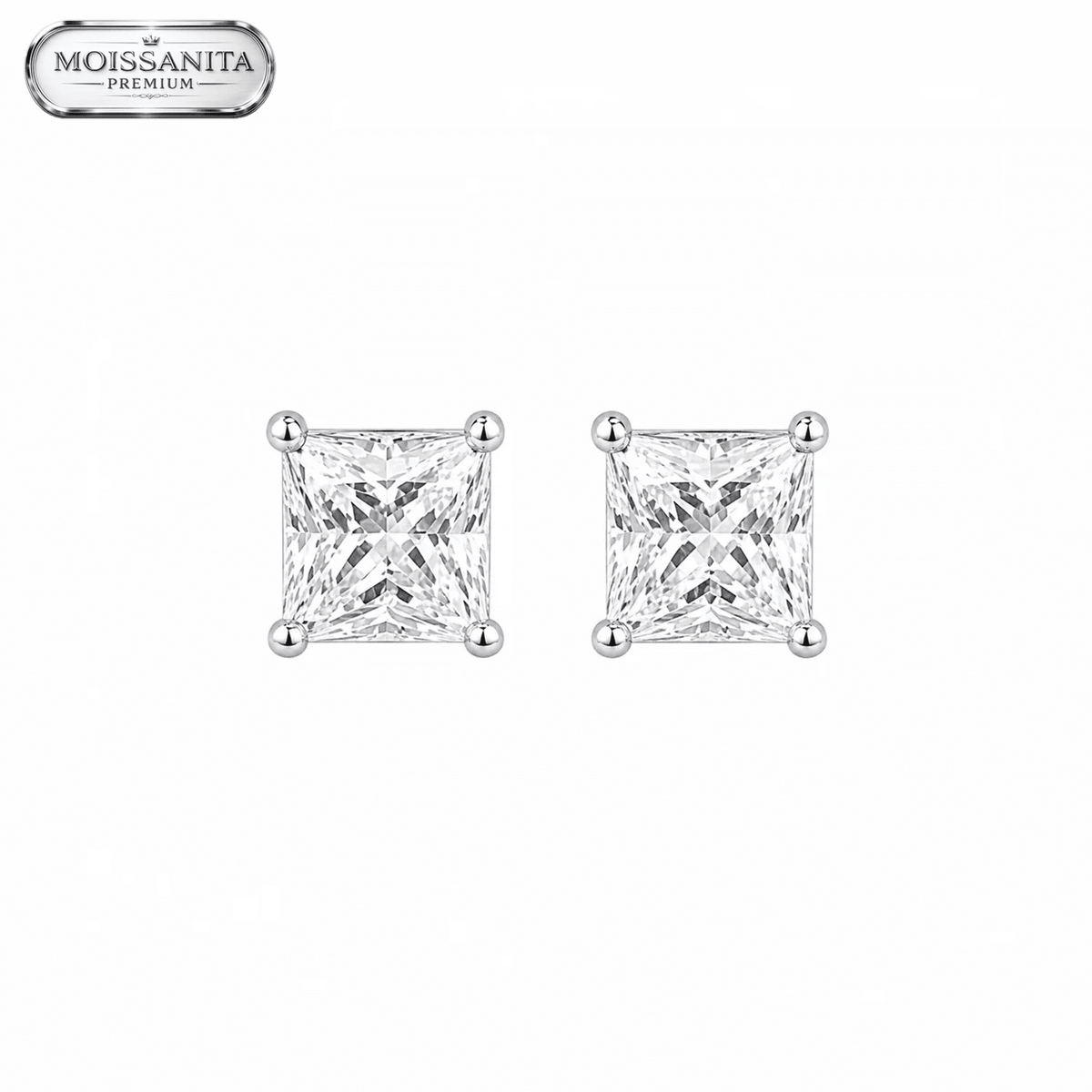 Arete Royalty 4.5mm – Plata 925 con Moissanita | Lion Luxury