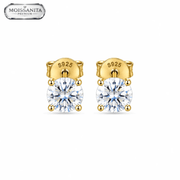 Arete Prisma 4mm – Plata 925 con Moissanita – detalle 4