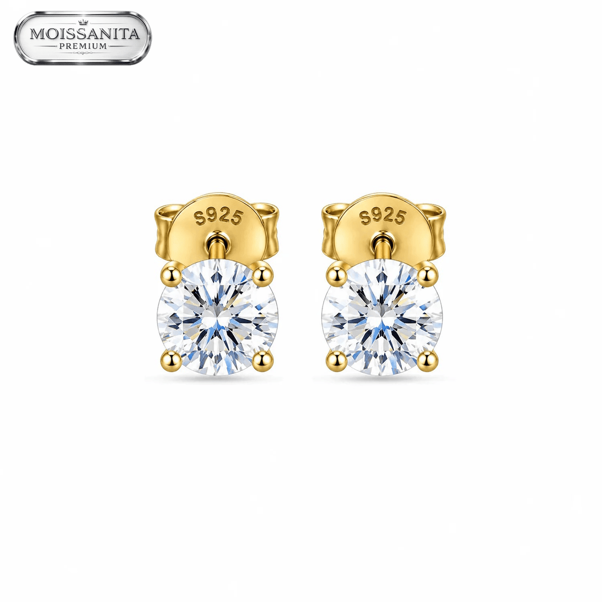 Arete Prisma 4mm – Plata 925 con Moissanita – detalle 4