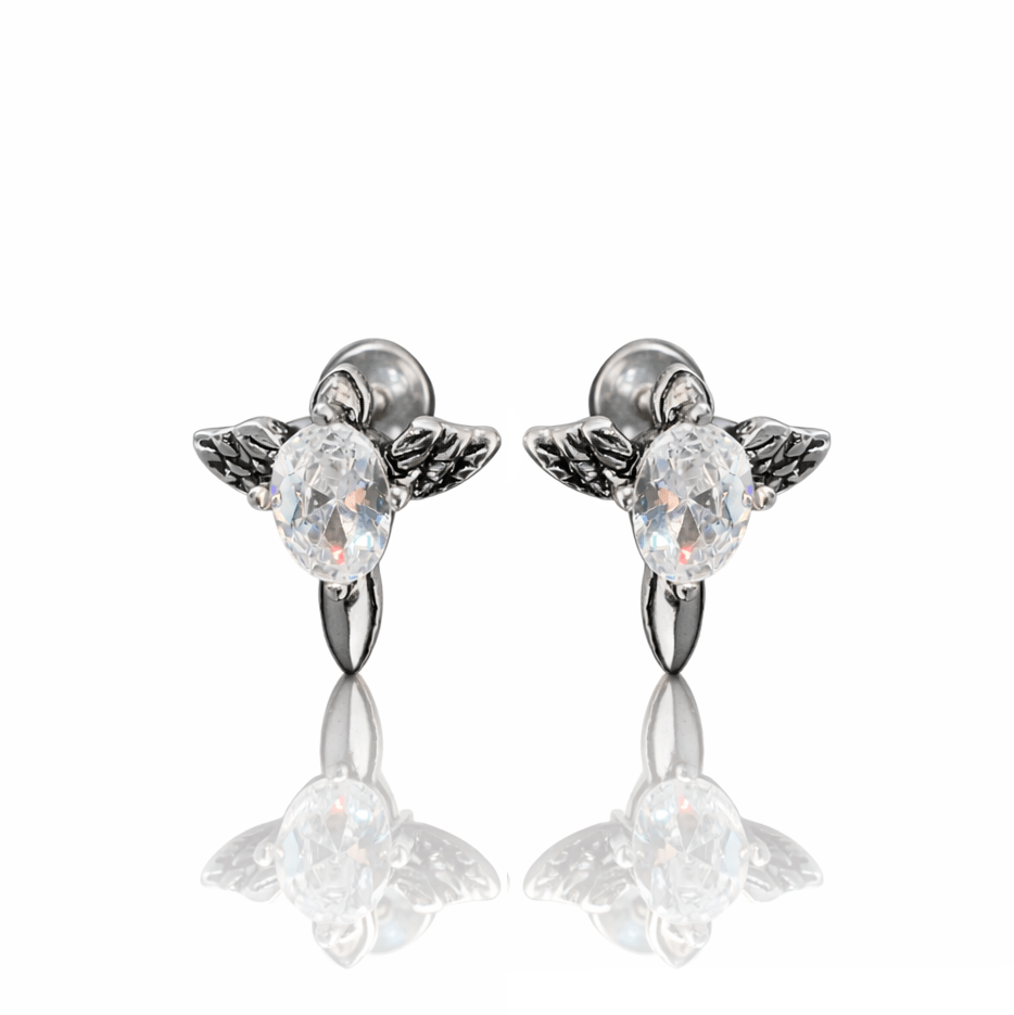 Arete Raven Cross 15mm – Acero 304L con Circonia 5A | Lion Luxury