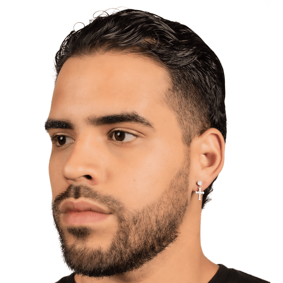 Arete Cruxis 17mm – Plata 925 con Moissanita – detalle 3
