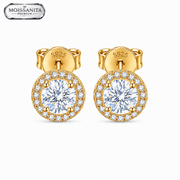 Arete Astra 7.5mm – Plata 925 con Moissanita – detalle 4
