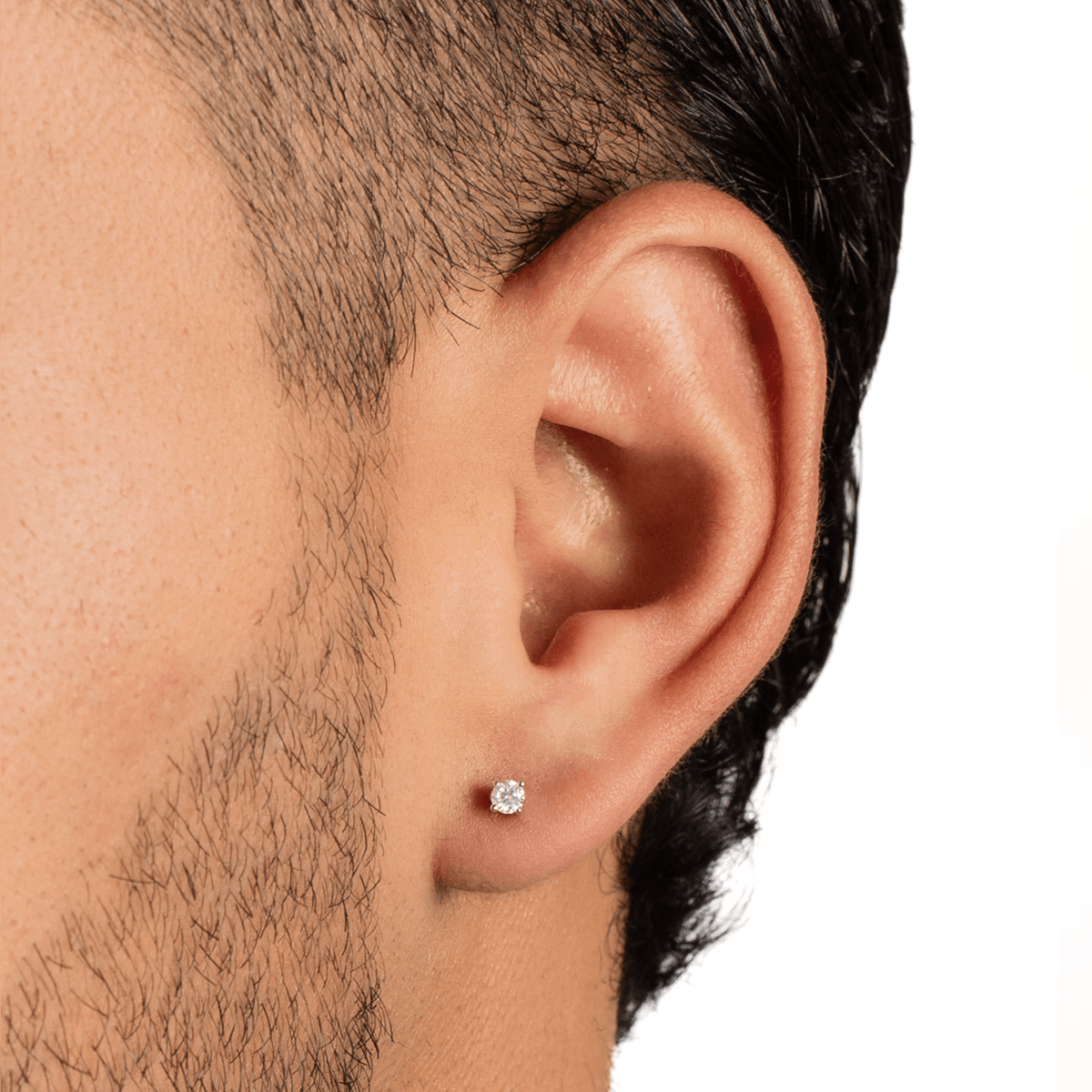 Arete Prisma 3mm – Plata 925 con Moissanita – detalle 10