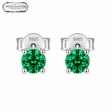 Arete Emerald Diamond 5mm – Plata 925 con Moissanita