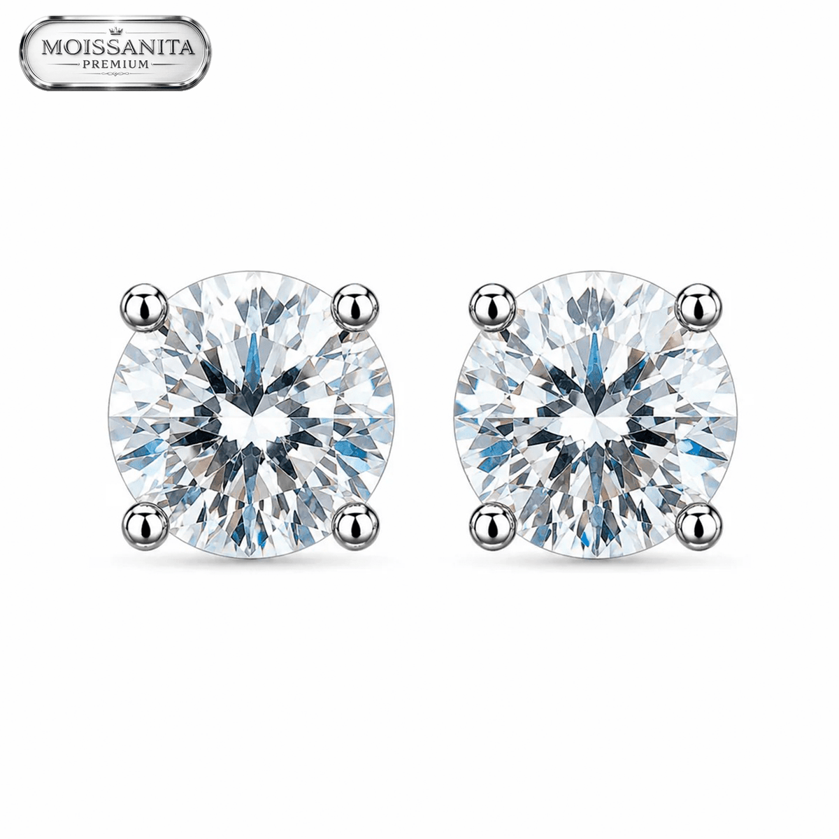 Arete Diamond 9mm – Plata 925 con Moissanita | Lion Luxury