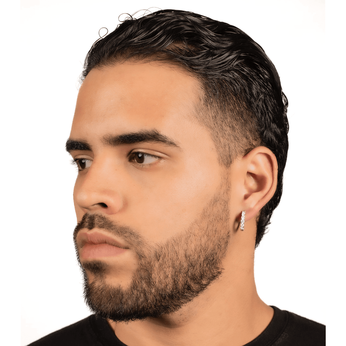 Arete Nebula 19mm – Plata 925 con Moissanita – detalle 2
