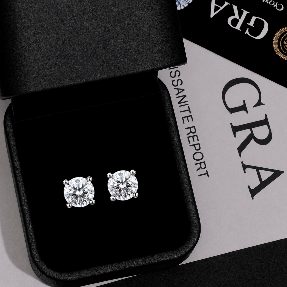 Arete Diamond 7mm – Plata 925 con Moissanita – detalle 4