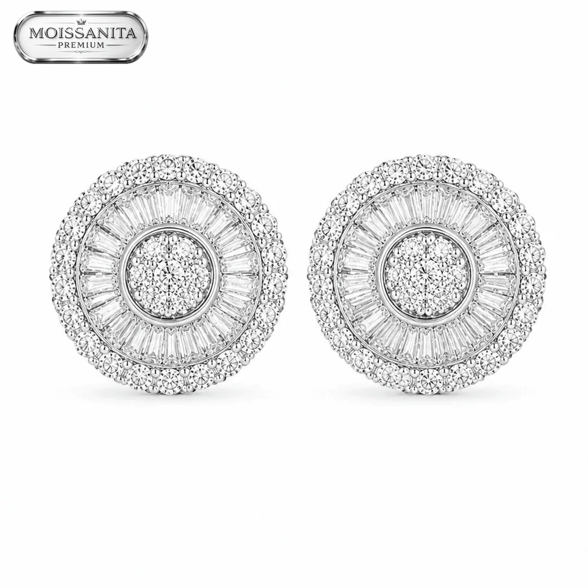 Arete Eclipse 12mm – Plata 925 con Moissanita | Lion Luxury