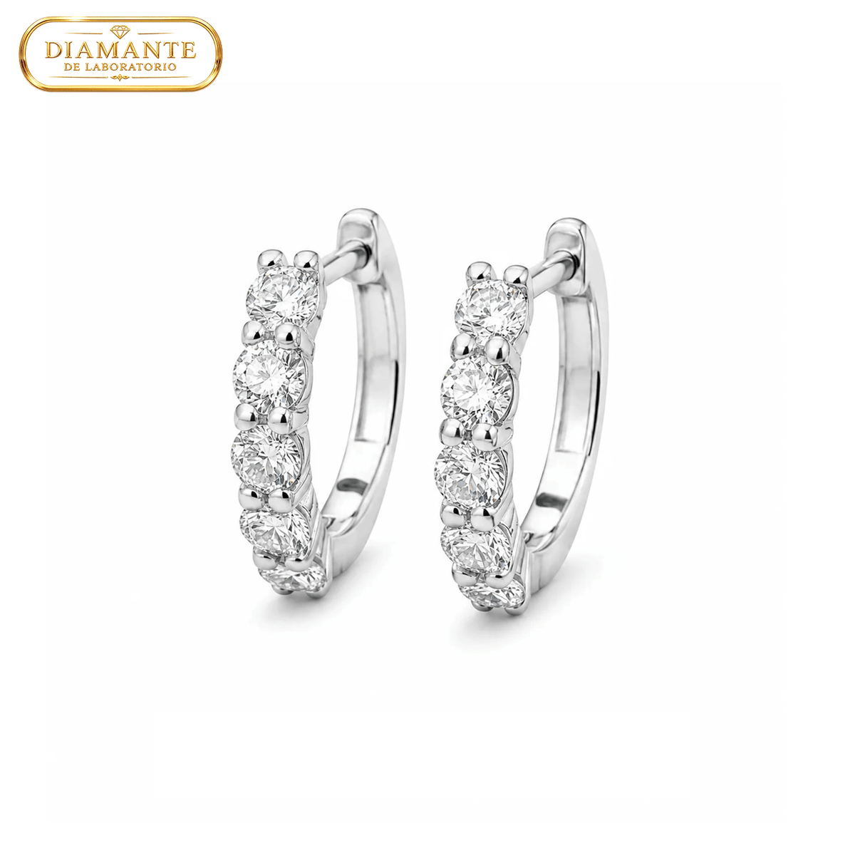 Arete Monarch 12mm – Plata 925 con Diamantes de Laboratorio Certificados por IGI | Lion Luxury