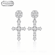 Arete Cruxis 17mm – Plata 925 con Moissanita | Lion Luxury