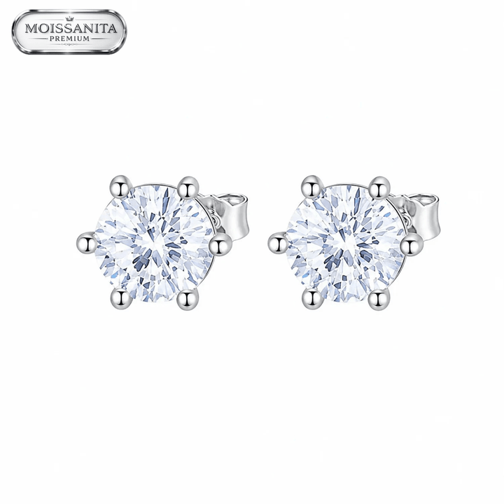 Arete Diamond 5mm – Plata 925 con Moissanita | Lion Luxury