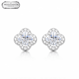 Arete Clover 8mm – Plata 925 con Moissanita