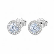 Arete Astra 7.5mm – Plata 925 con Moissanita – detalle 8