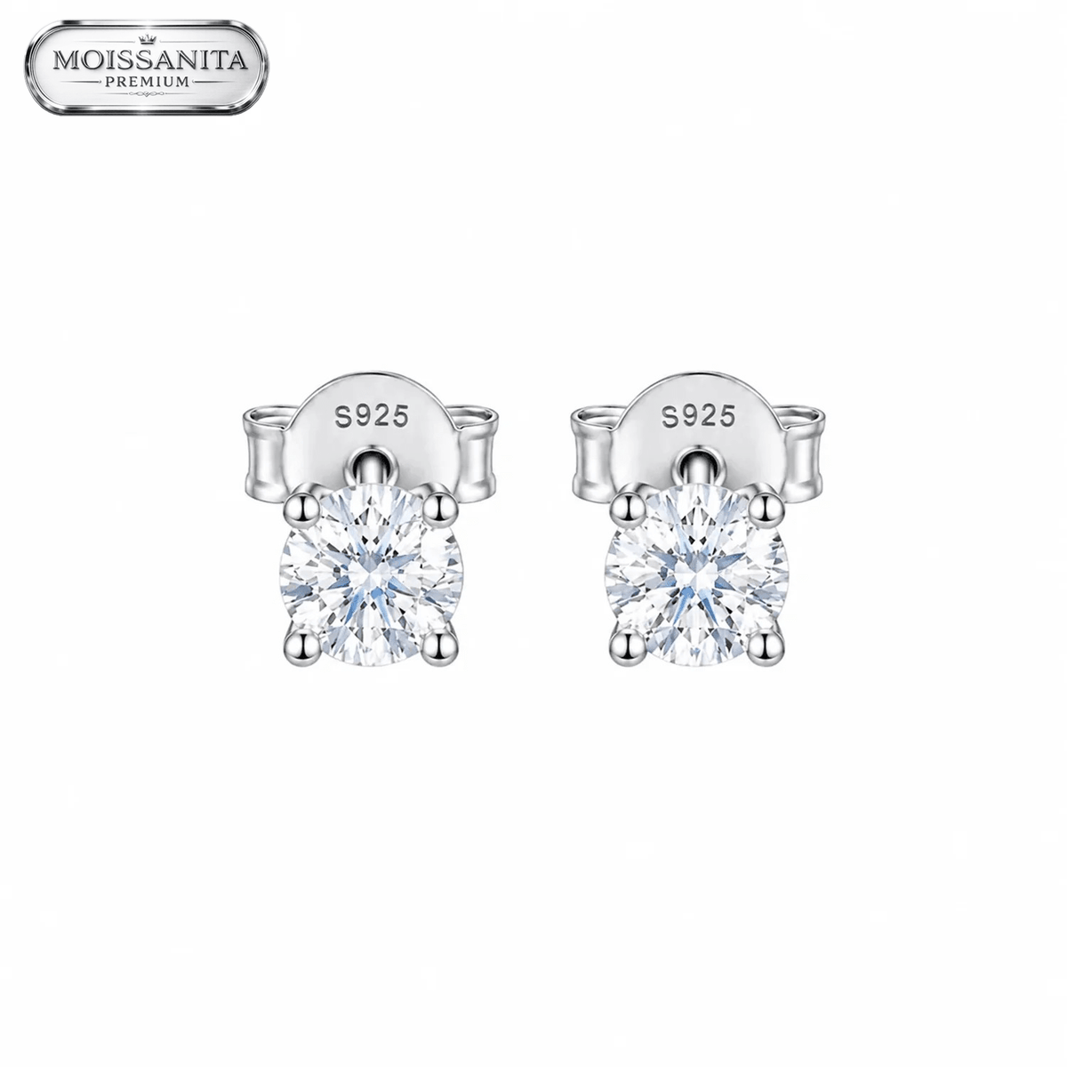 Arete Prisma 3mm – Plata 925 con Moissanita | Lion Luxury