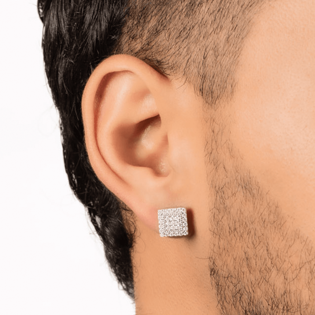 Arete Cubic 10mm – Plata 925 con Moissanita – detalle 2