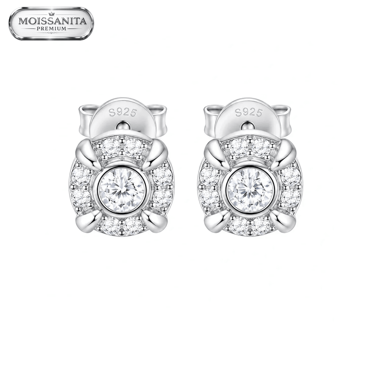 Arete Orb Lux 7mm – Plata 925 con Moissanita | Lion Luxury