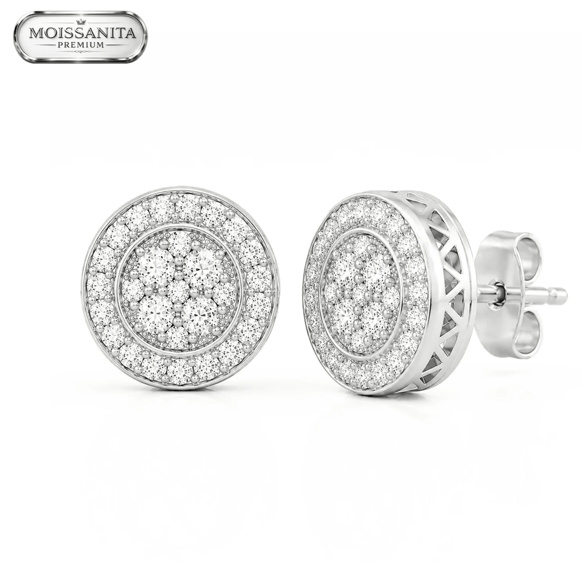 Arete 4P Glow 9mm – Plata 925 con Moissanita | Lion Luxury