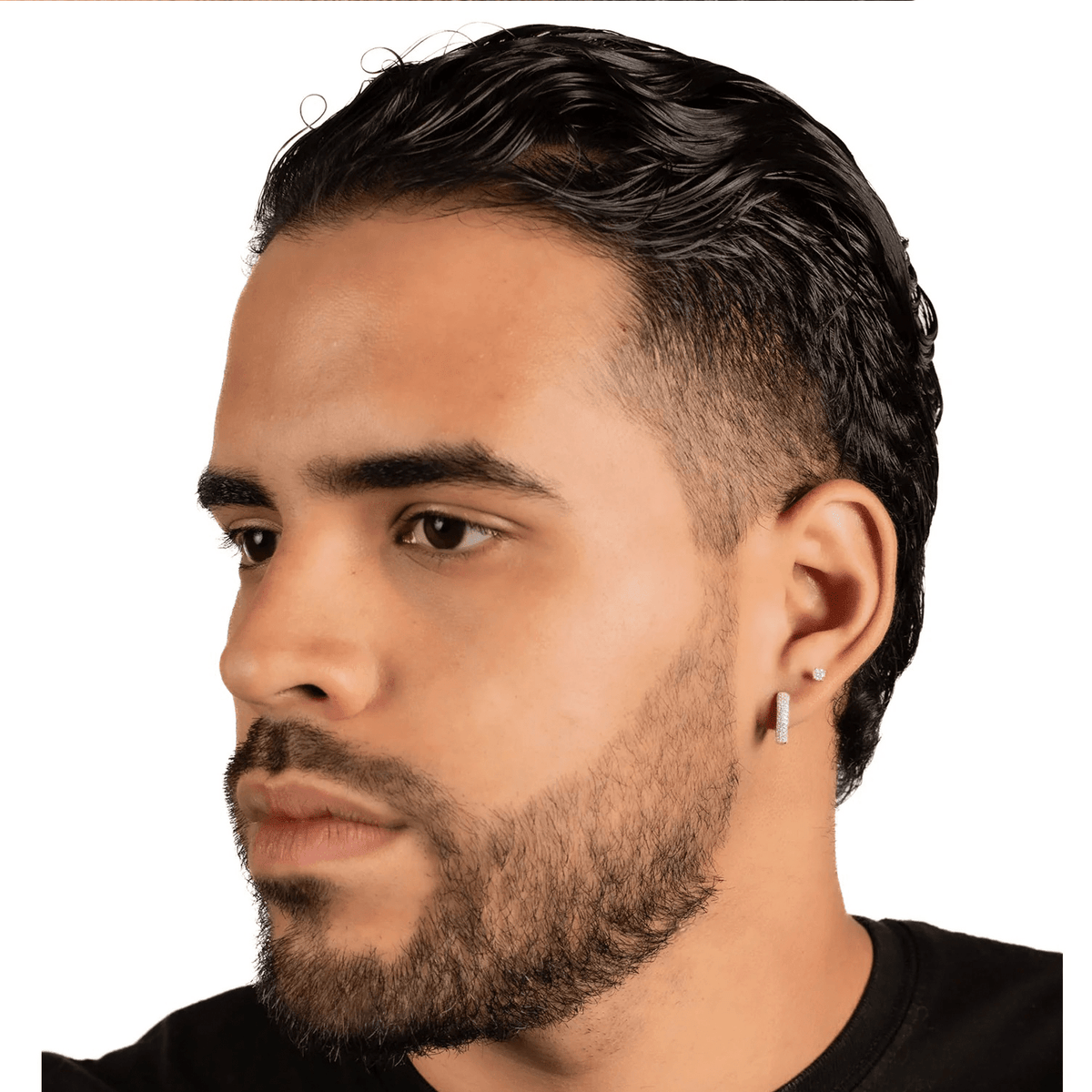 Arete Infinity 14mm – Plata 925 con Moissanita – detalle 3
