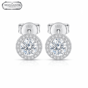 Arete Astra 7.5mm – Plata 925 con Moissanita | Lion Luxury