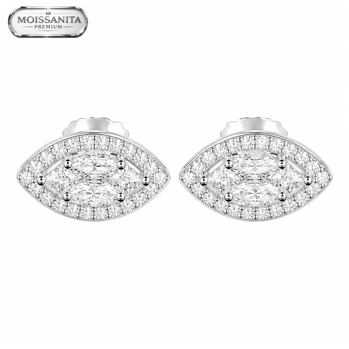 Arete Eternal Eyes 7mm – Plata 925 con Moissanita | Lion Luxury