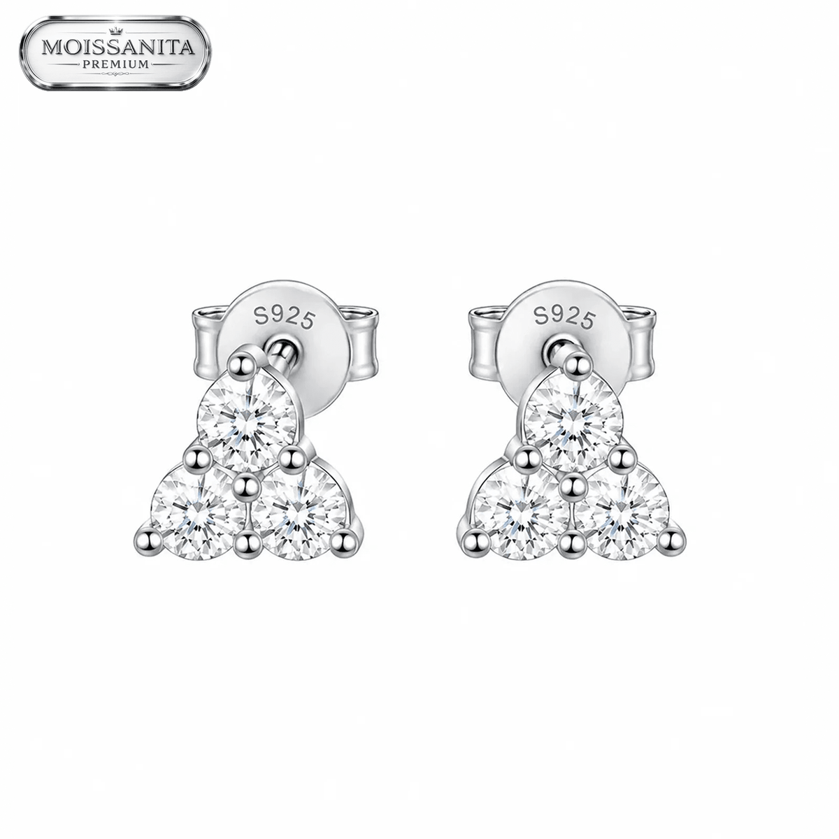 Arete ThreeD 6mm – Plata 925 con Moissanita | Lion Luxury