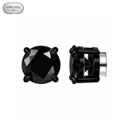 Arete Zeus Imantado 6mm/8mm – Acero Black 316L con Circonia Black 5A – detalle 3