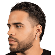 Arete Divine Cross 21mm – Plata 925 con Moissanita – detalle 3