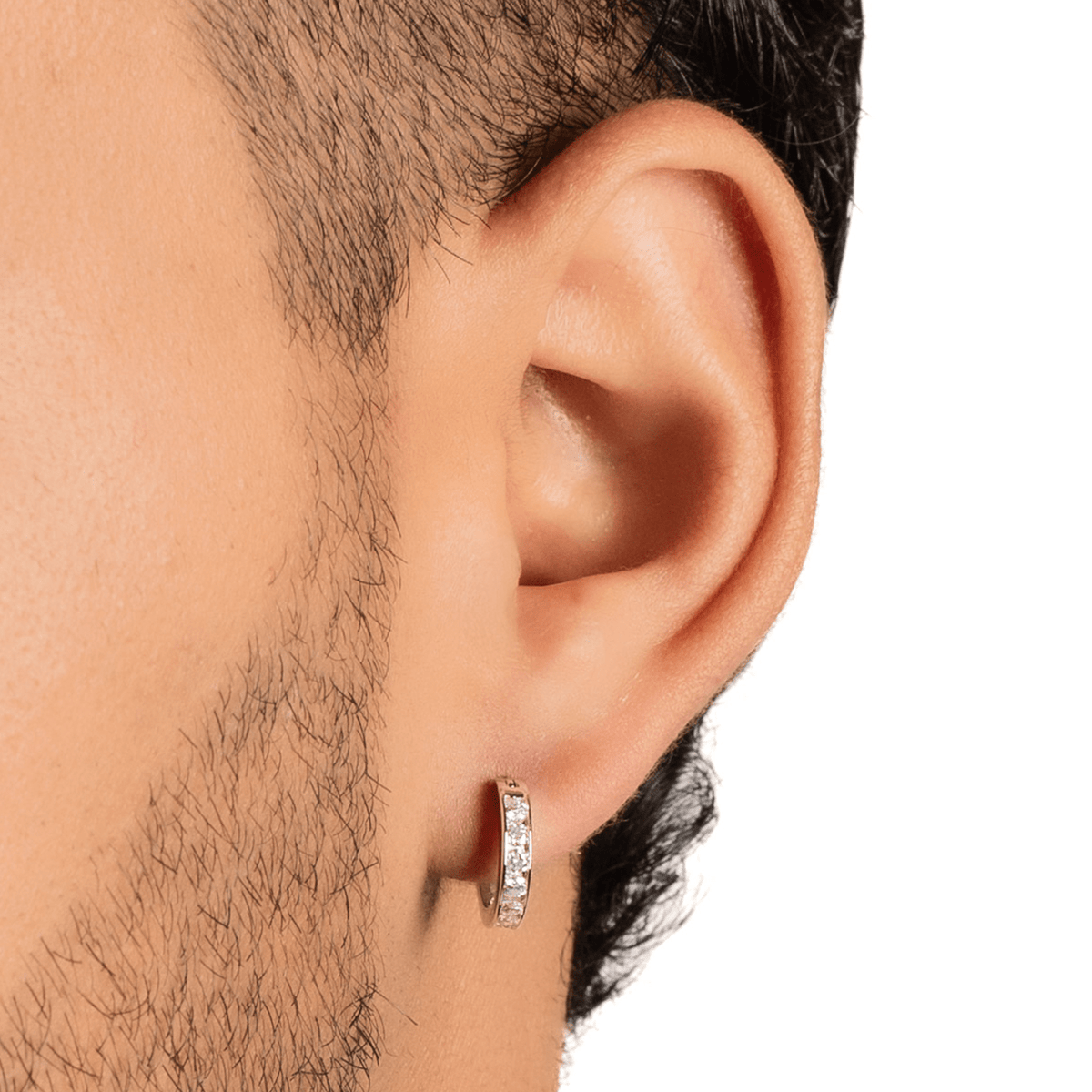 Arete Arc 13mm – Plata 925 con Moissanita – detalle 5