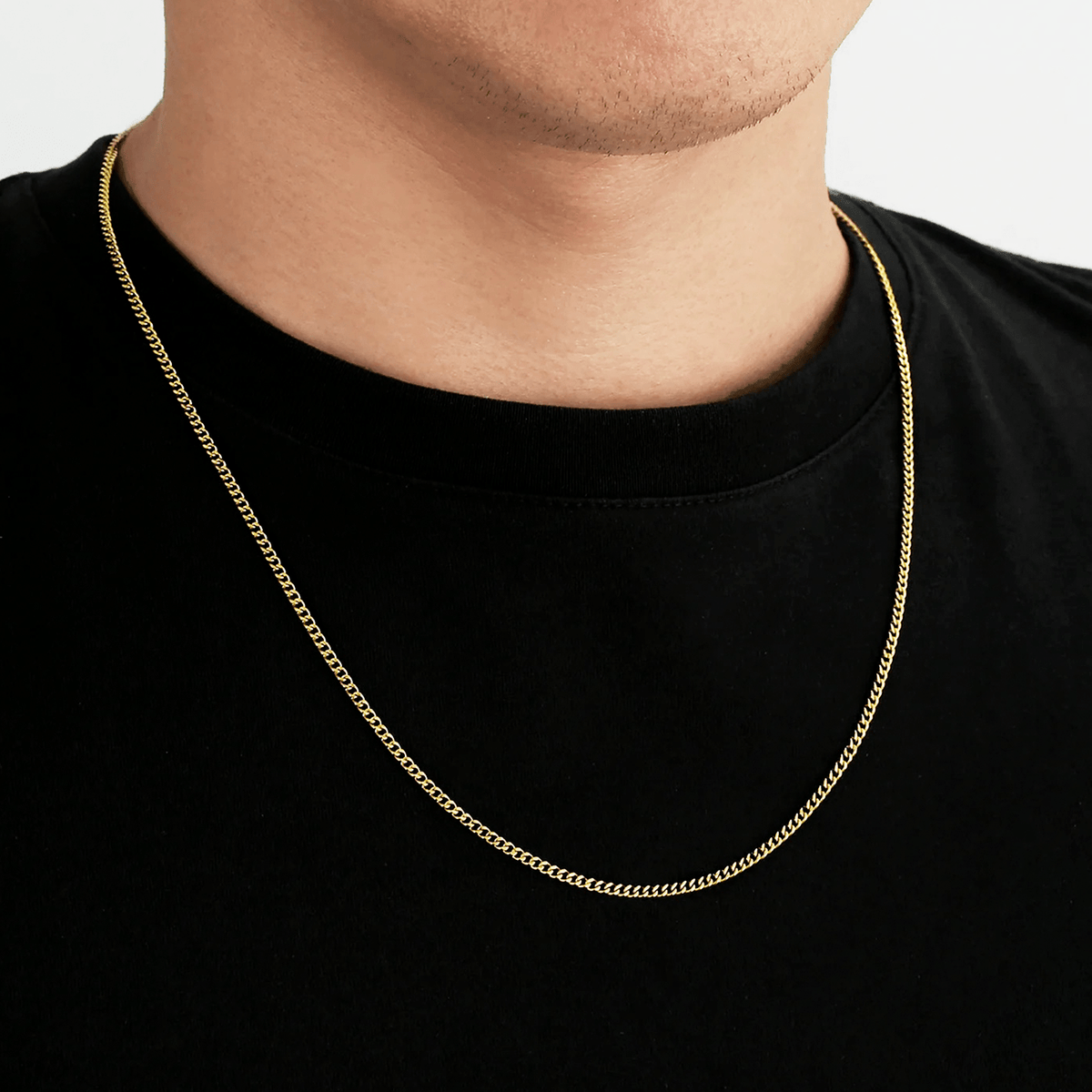 Cadena Miami Cuban Gold 2mm – Acero 316L – detalle 3