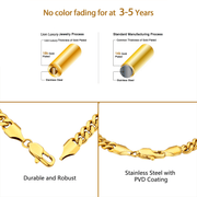 Cadena Miami Cuban Gold 5mm – Acero 316L – detalle 3